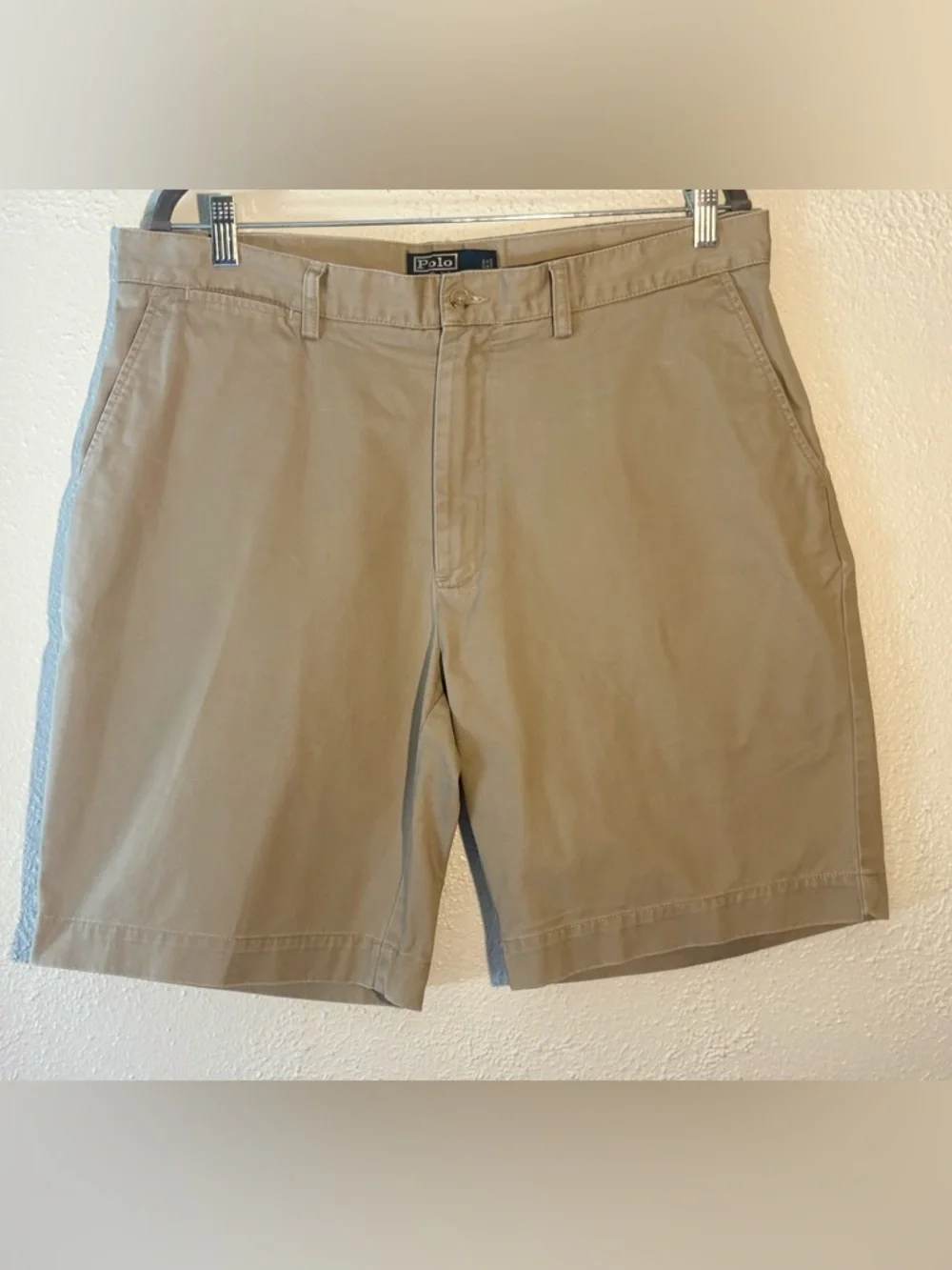 Polo Ralph Lauren Mens Size 36 Cotton Khaki Tan Chino Twill Preppy Shorts